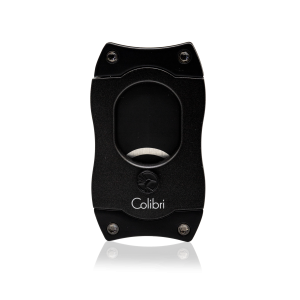 Colibri S-Cut Cigar Cutter in black with black trim. Cuts up to 66 ring gauge cigar.