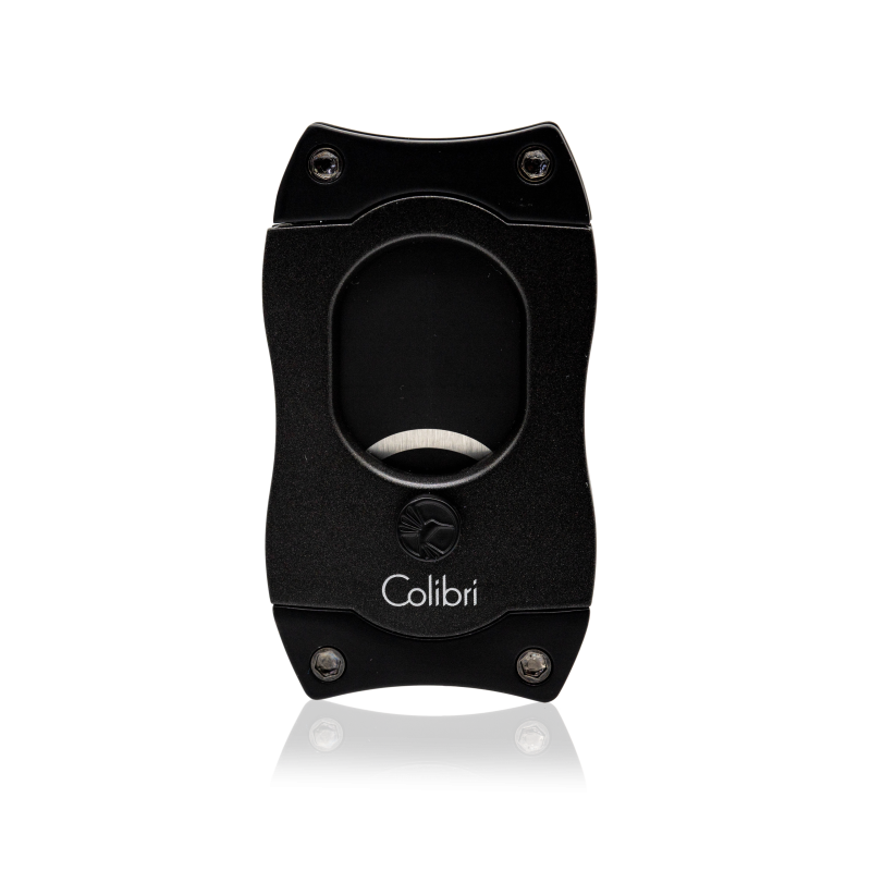 Colibri S-Cut Cigar Cutter in black with black trim. Cuts up to 66 ring gauge cigar.