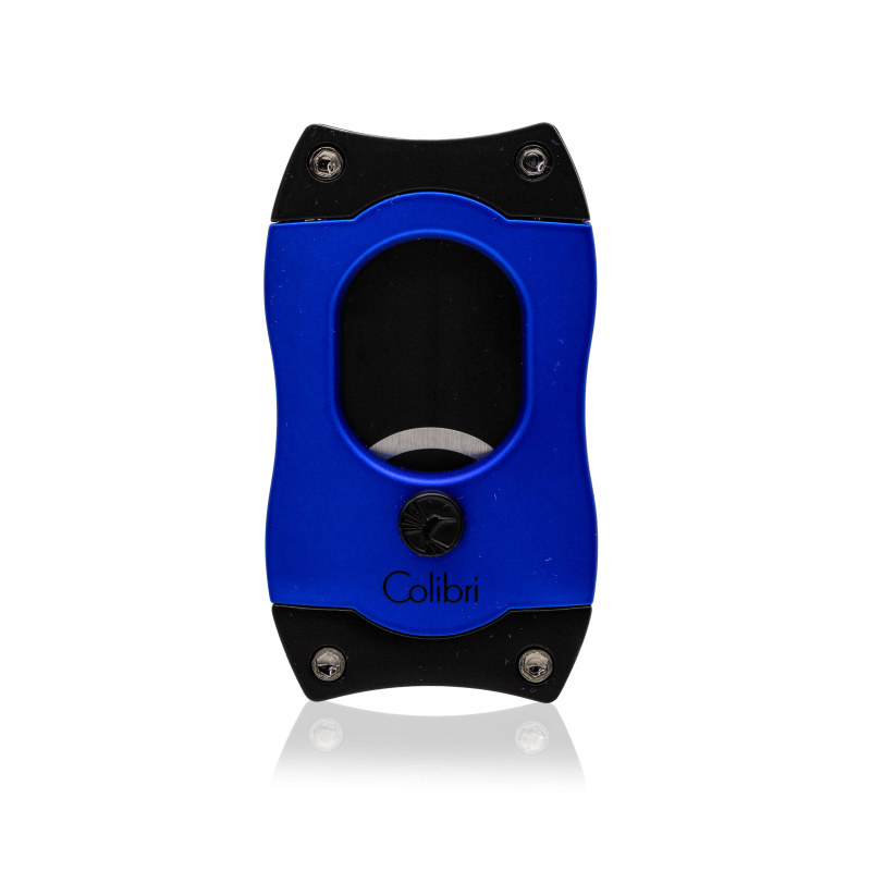 Colibri S-Cut Cigar Cutter in blue with black trim. Cuts up to 66 ring gauge cigar.