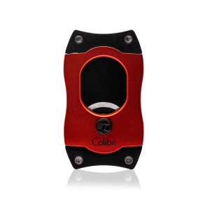 Colibri S-Cut Cigar Cutter in red with black trim. Cuts up to 66 ring gauge cigar.