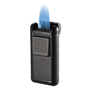 Visol Antero Triple Jet Butane Lighter, Flip Cap, Black, Easy Flame Adjustment