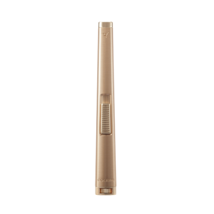 Colibri Aura Butane tall Lighter with flat flame. In matte rose gold with rose gold trim.