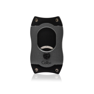 Colibri S-Cut Cigar Cutter in charcoal with black trim. Cuts up to 66 ring gauge cigar.