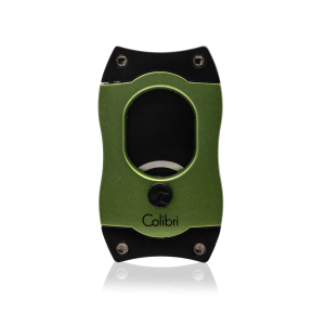 Colibri S-Cut Cigar Cutter in gree with black trim. Cuts up to 66 ring gauge cigar.