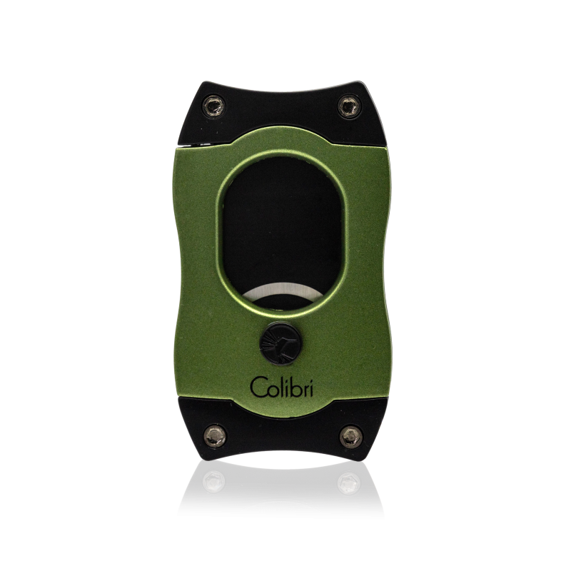 Colibri S-Cut Cigar Cutter in gree with black trim. Cuts up to 66 ring gauge cigar.