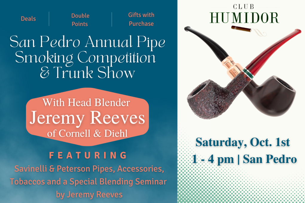 Pipes Savinelli Peterson Cornell & Diehl Jeremy Reeves Laudisi Smoking Competition Tobacco Blend Seminar Trunk Show